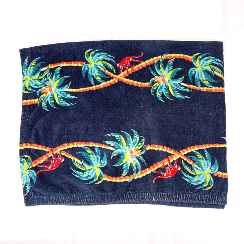 LOUIS VUITTON towel MP1980 Jungle motif beach towel bath towel cotton Navy unisex Second hand