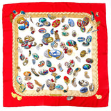 HERMES scarf Carre 90 COUVEE D'HERMES Hermes Egg silk Red Women Used