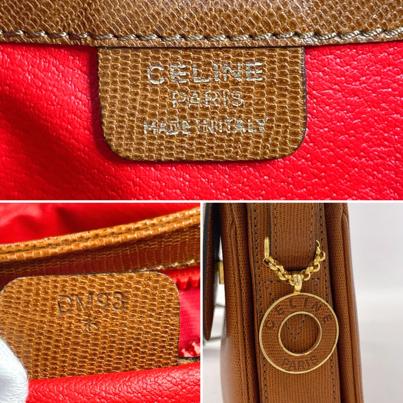 CELINE Shoulder Bag leather Brown Women Second hand