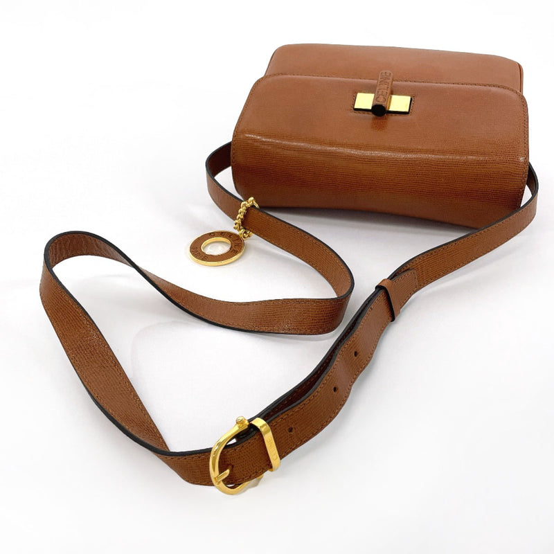 CELINE Shoulder Bag leather Brown Women Second hand