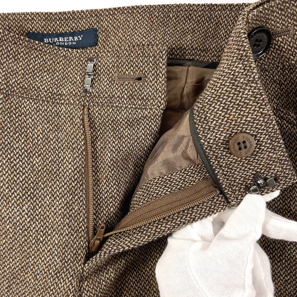 BURBERRY Pants Burberry London wool/polyester Brown Women Second 