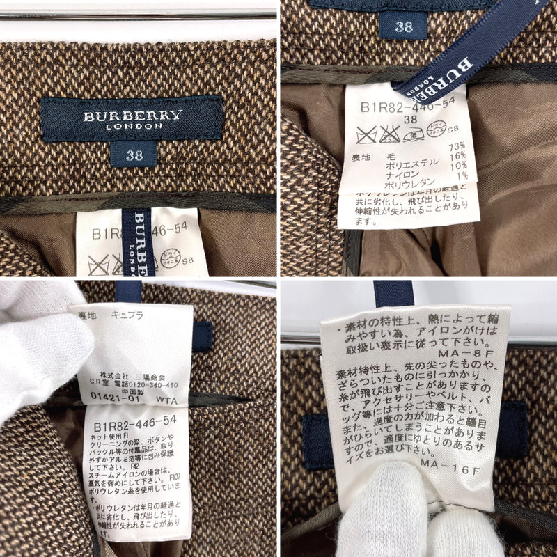 BURBERRY Pants Burberry London wool/polyester Brown Women Used