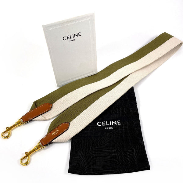 CELINE Shoulder strap canvas khaki khaki Women Second hand