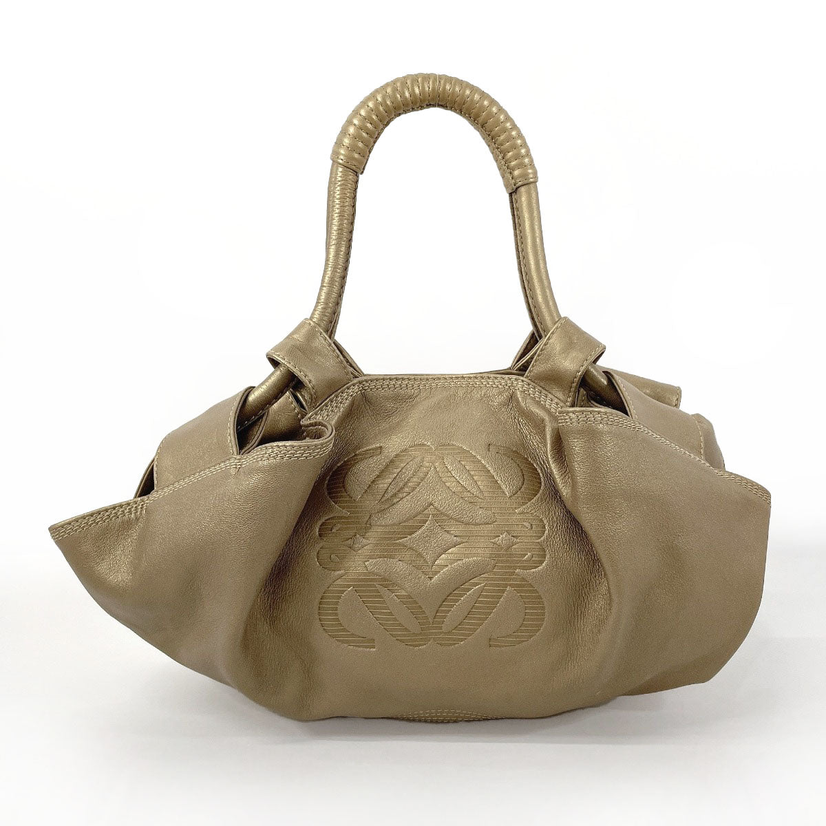 LOEWE Handbag Nappa Aire Anagram Leather Gold Women Second Hand JP loewe-handbag-nappa-aire-anagram-leather-gold-women-second-hand-jp