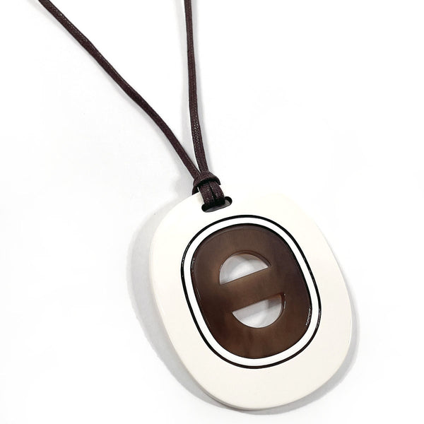 HERMES Necklace Fidelio Village Buffalo horn/lacquer white white Women Second hand