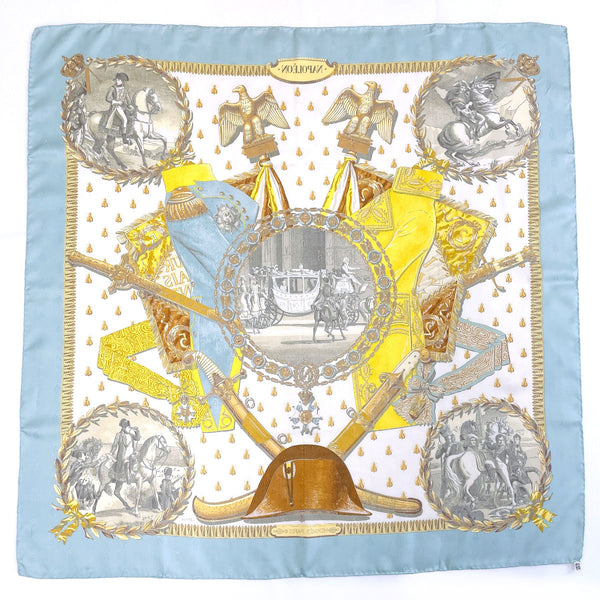 HERMES scarf Carre 90 NAPOLEON Napoleon silk blue Women Second hand