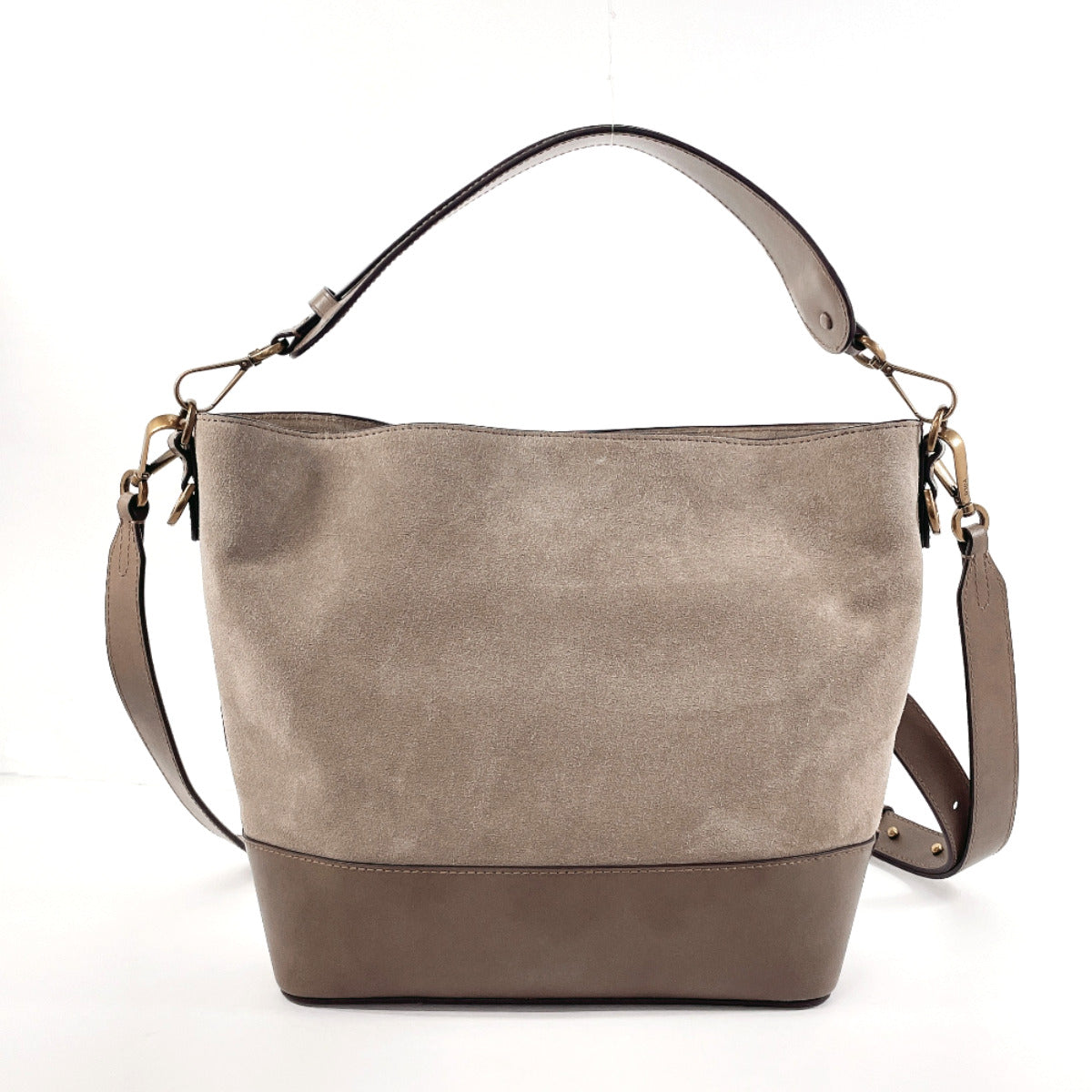 POLO RALPH LAUREN Handbag 2WAY Hobo bag Suede/leather gray