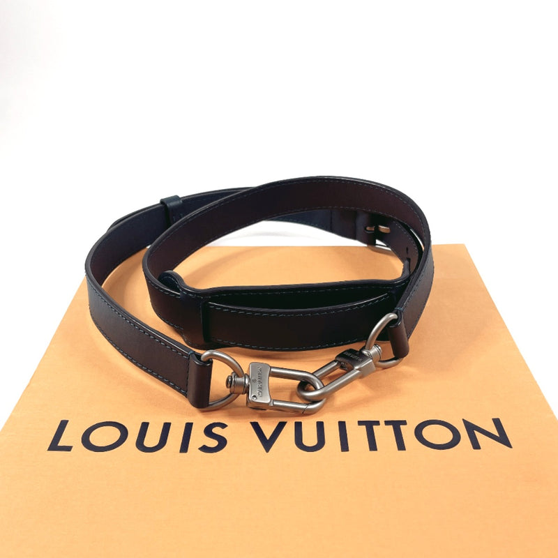 LOUIS VUITTON Shoulder strap leather Navy unisex Second hand