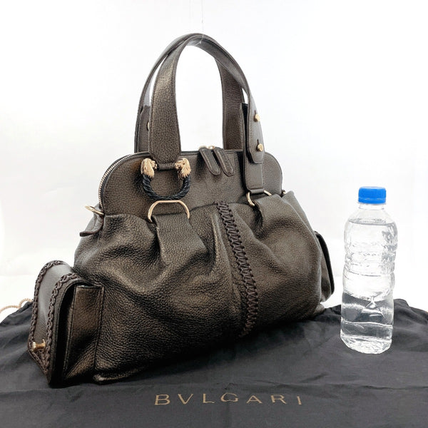 BVLGARI Handbag Leoni leather gold Women Second hand