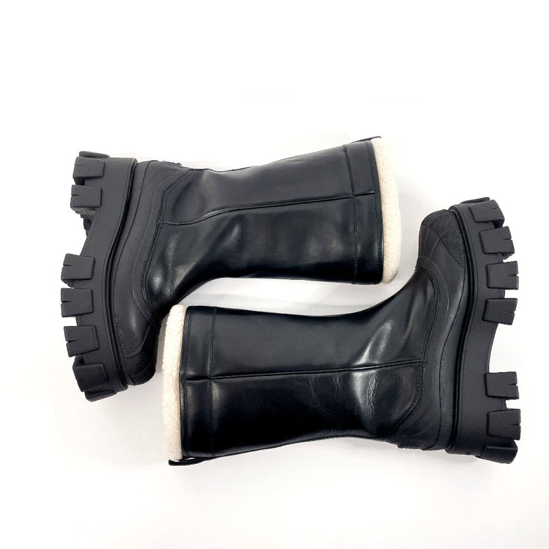 PRADA boots 1W380M Monolith shearling boots leather/Mouton Black