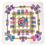 HERMES scarf Carre 90 LES RUBANS DU CHEVAL Horse Ribbon silk white Women Second hand
