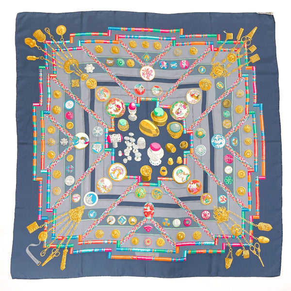 HERMES scarf Carre 90 Petite Main Seamstress silk Navy Women Second hand