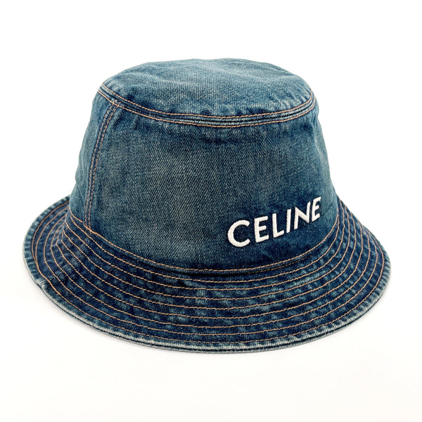 CELINE hat C454031 Bucket hat Union Wash Denim cotton/cotton blue unisex Second hand