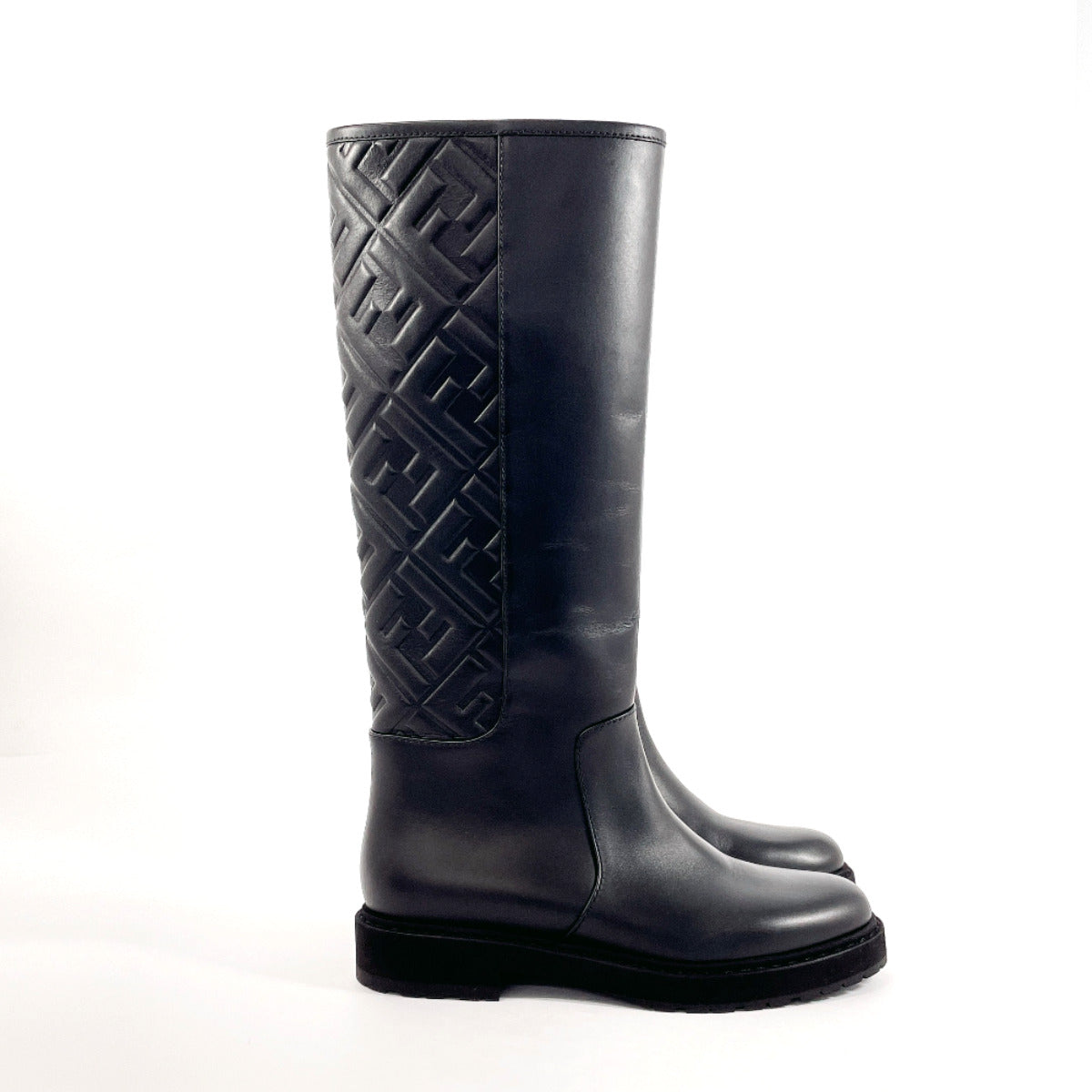 FENDI boots 8U8036 Long boots Zucca 21AW EMBOSSED FF MOTIF leather