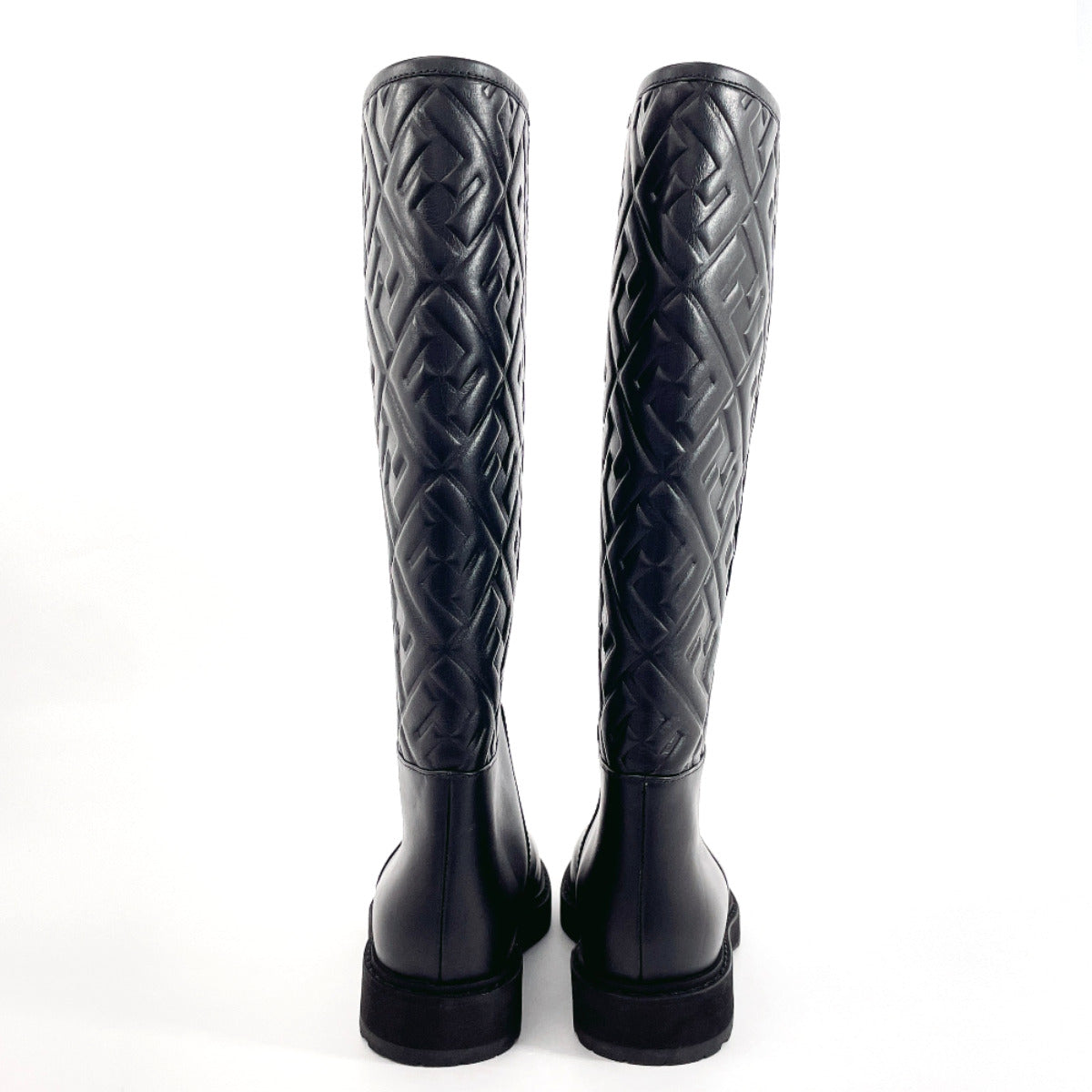 FENDI boots 8U8036 Long boots Zucca 21AW EMBOSSED FF MOTIF leather