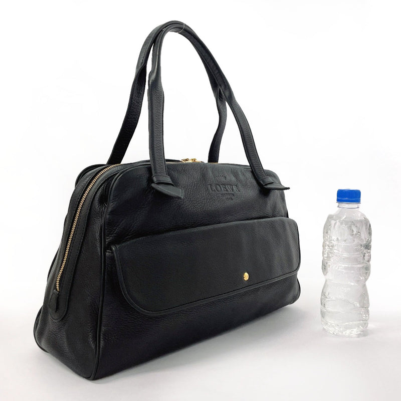 LOEWE Handbag Mini Boston Heritage leather Black Women Second hand
