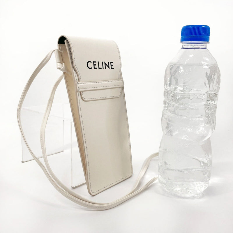 CELINE Shoulder Bag Sunglasses case logo leather white unisex Second hand