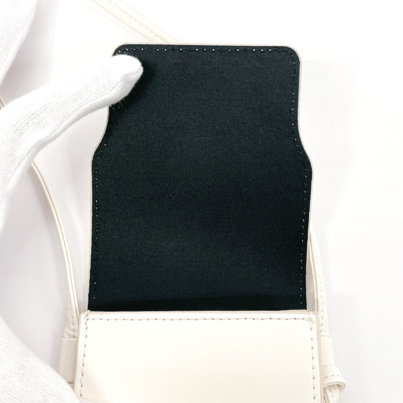 CELINE Shoulder Bag Sunglasses case logo leather white unisex Second hand
