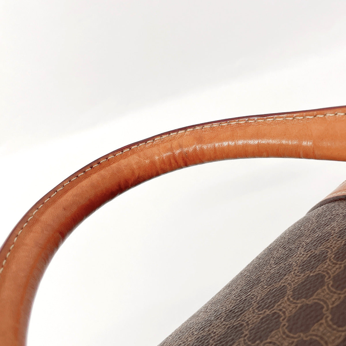 CELINE Boston bag JMB12 Macadam PVC/leather Brown unisex Second