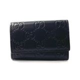 GUCCI key holder  138093 six hooks Sima leather Black mens Second hand
