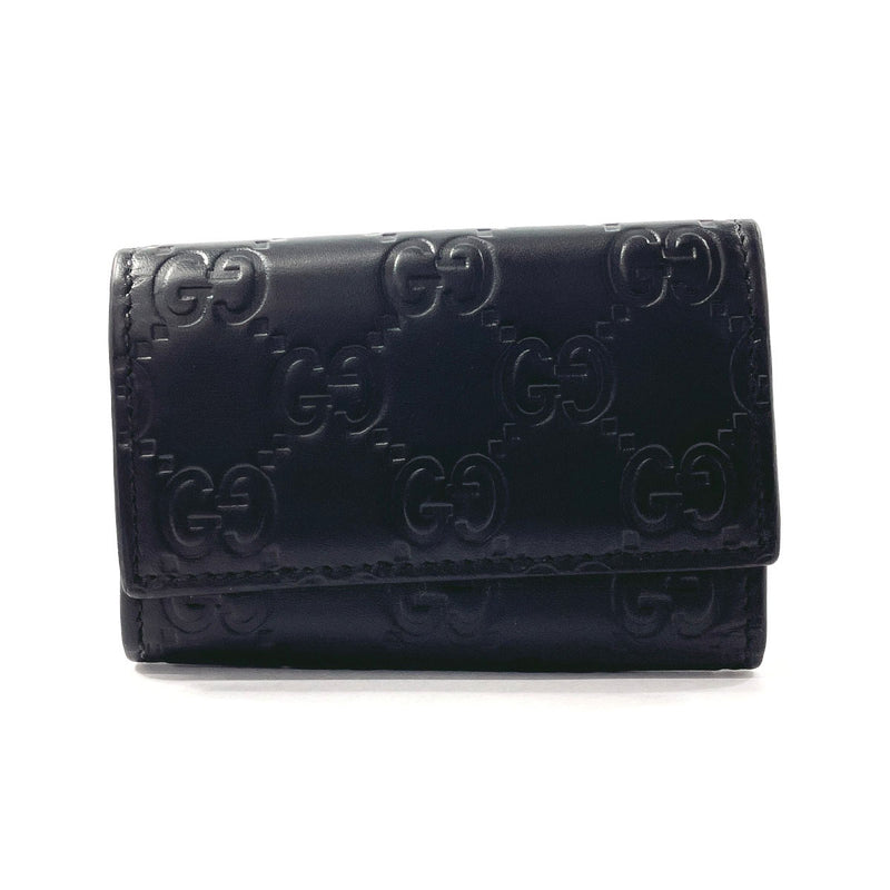 GUCCI key holder  138093 six hooks Sima leather Black mens Second hand
