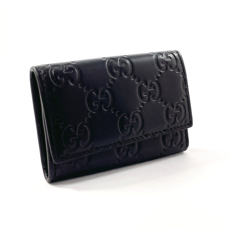 GUCCI key holder  138093 six hooks Sima leather Black mens Second hand