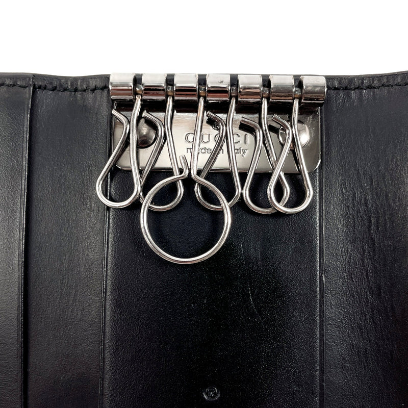 GUCCI key holder  138093 six hooks Sima leather Black mens Second hand