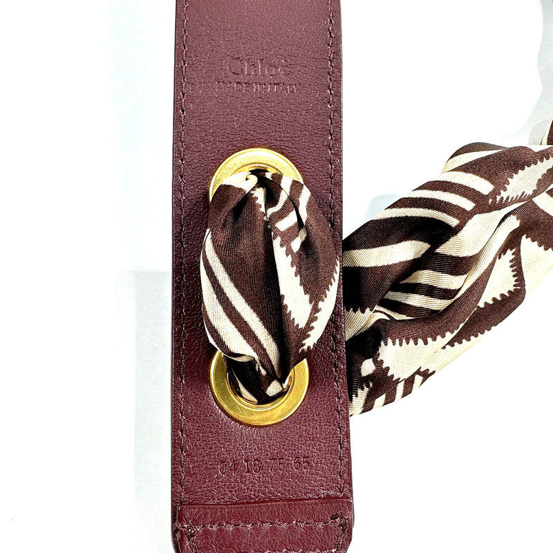 Chloe Shoulder strap leather wine-red Women Second hand