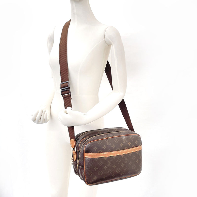 LOUIS VUITTON Shoulder Bag M45254 Reporter PM Monogram canvas Brown unisex Second hand