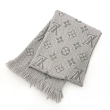 LOUIS VUITTON Scarf M74742 Escalp Logo Mania wool/silk gray gray Women Second hand