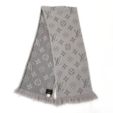 LOUIS VUITTON Scarf M74742 Escalp Logo Mania wool/silk gray gray Women Second hand