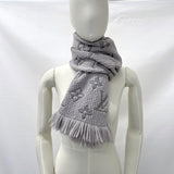 LOUIS VUITTON Scarf M74742 Escalp Logo Mania wool/silk gray gray Women Second hand