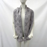 LOUIS VUITTON Scarf M74742 Escalp Logo Mania wool/silk gray gray Women Second hand