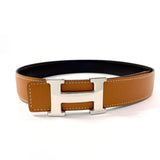 HERMES belt Constance H Belt Reversible belt Box calf/Courchevel Black Black □DCarved seal Women Second hand