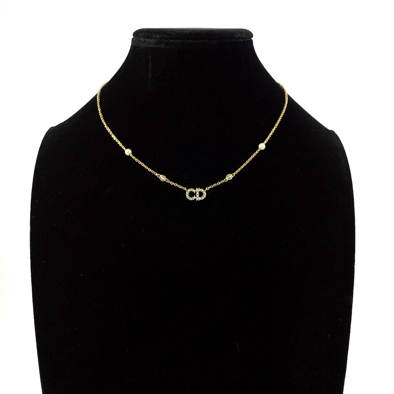 Christian Dior Necklace CLAIR D LUNE metal/Rhinestone gold Women Second hand