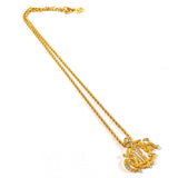 Christian Dior Necklace Emblem logo metal/Rhinestone gold Women Second hand