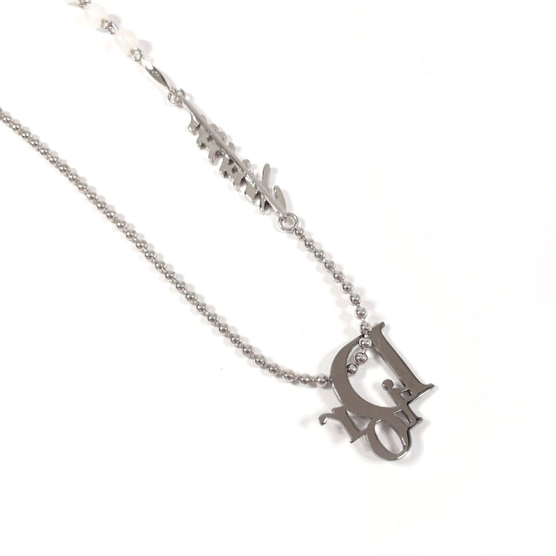 Christian Dior Necklace logo metal Silver Women Second hand