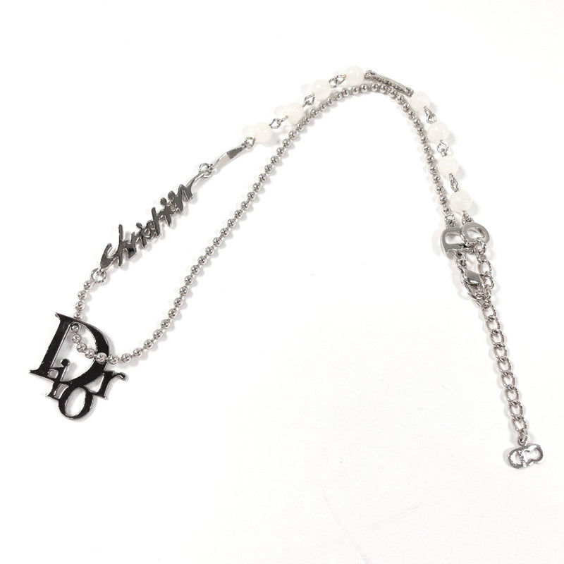 Christian Dior Necklace logo metal Silver Women Second hand