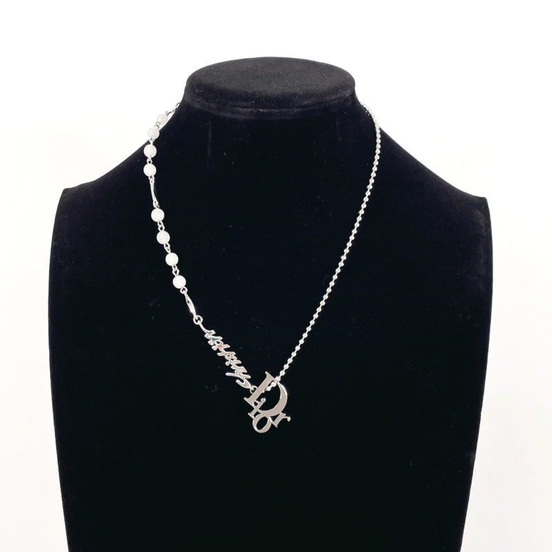 Christian Dior Necklace logo metal Silver Women Second hand