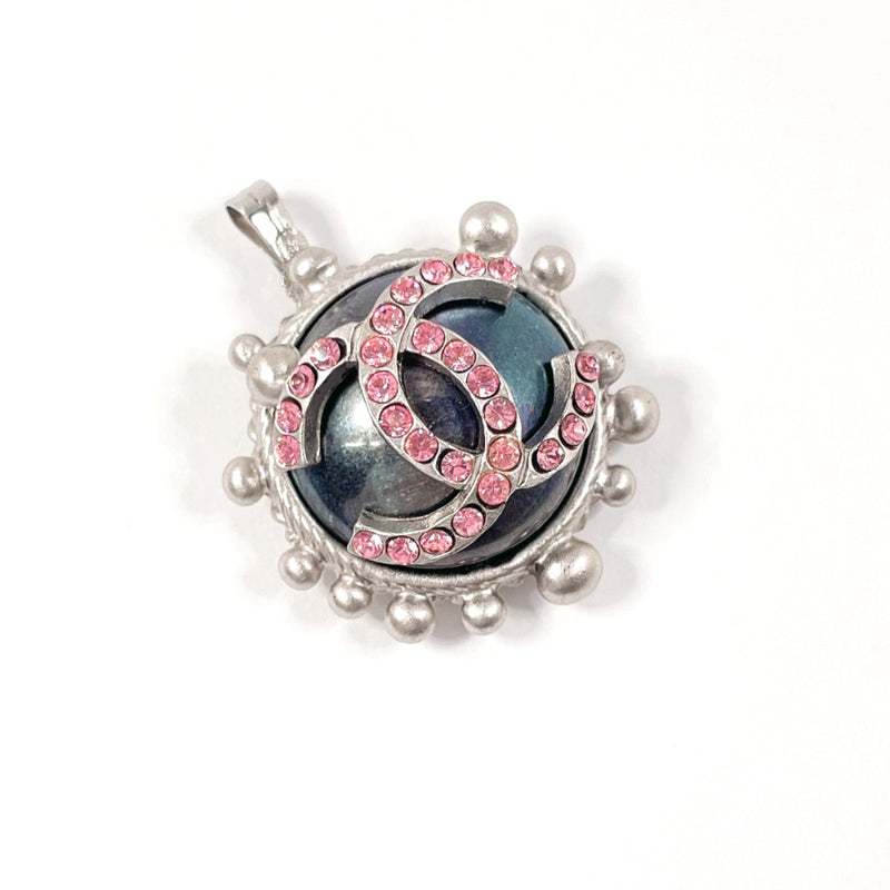 CHANEL Pendant top COCO Mark metal/Rhinestone Silver 02 C Women Second hand