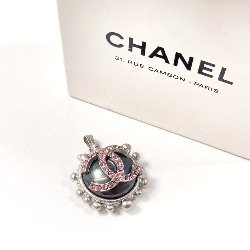 CHANEL Pendant top COCO Mark metal/Rhinestone Silver 02 C Women Second hand