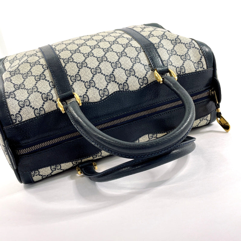 GUCCI Handbag 02・468・39 Mini Boston Old Gucci GG plus/leather Navy Women Used