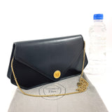 Christian Dior Shoulder Bag ChainShoulder vintage leather Navy Women Used