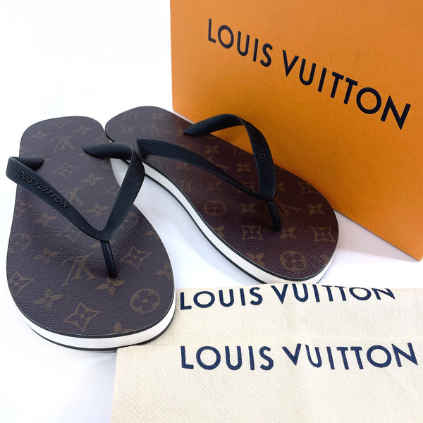 LOUIS VUITTON Beach sandal 1A7RP8 molitor line Monogram canvas/rubber Brown Brown mens Used