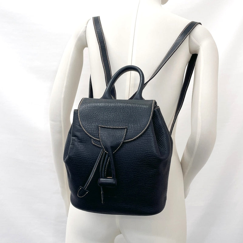 LOEWE Backpack Daypack leather Navy Women Second hand