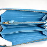 PRADA purse ribbon Safiano leather blue 12C Women Used