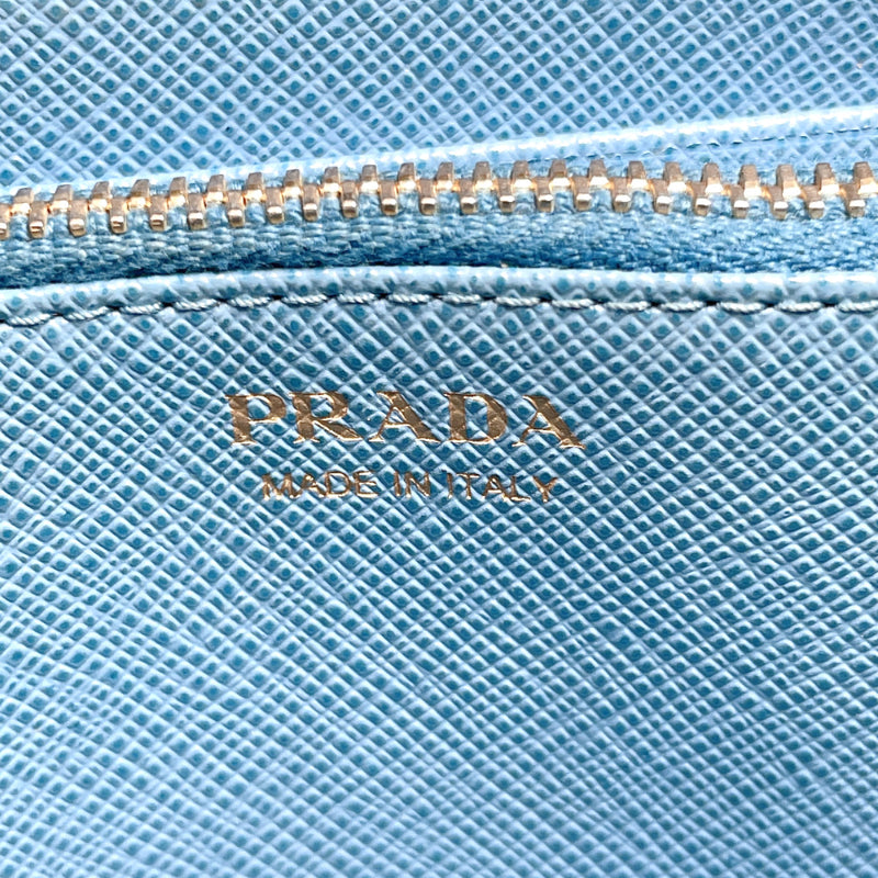 PRADA purse ribbon Safiano leather blue 12C Women Second hand