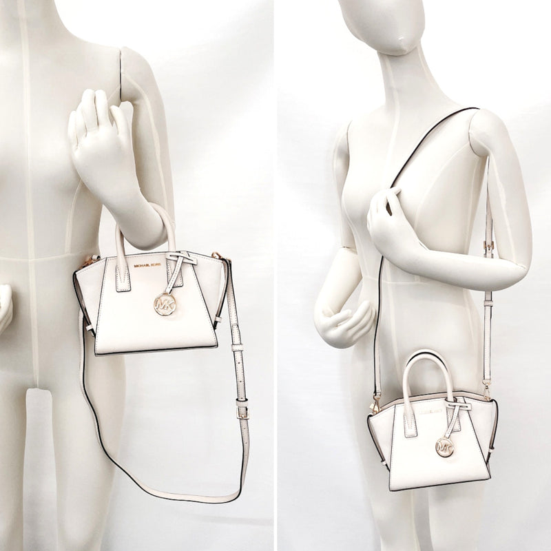 Michael Kors Handbag 35F4G4VC0L 2WAY Abril Satchel Extra Small leather/Suede white Women Second hand