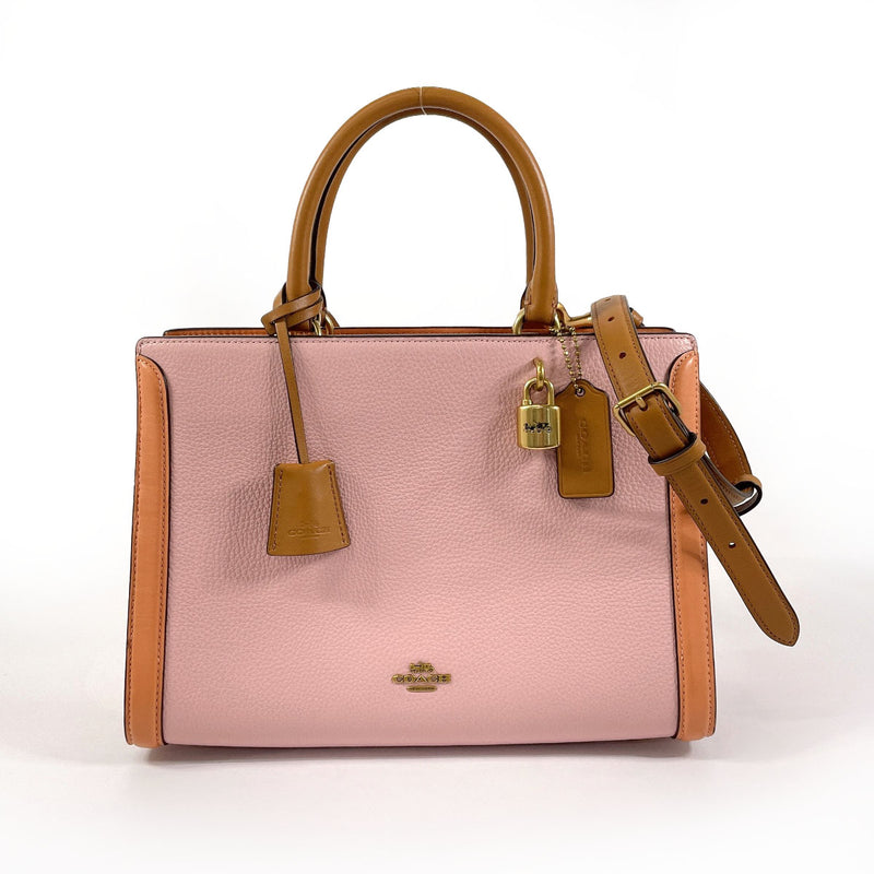 COACH Handbag 693 Zoe Carryall 2WAY leather pink pink Women Second hand