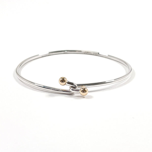 TIFFANY&Co. Bangle Hook & Eye Love knot Sterling Silver/K18 yellow gold Silver Silver Women Second hand